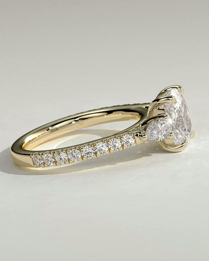 Round Halo, Pave & Split Shank Engagement Ring – 1.93 CT Lab Grown Diamond