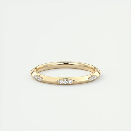 0.09 CT Emerald Lace Style CVD EF/VVS Diamond Wedding Band 6