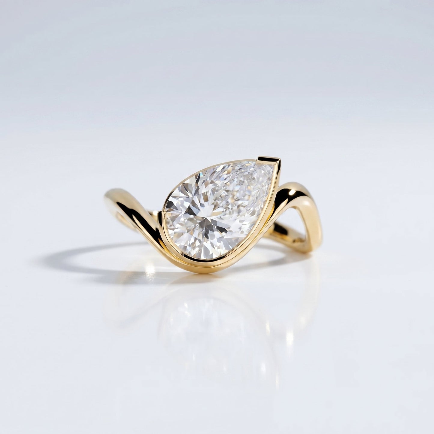 Marquise Swirl Solitaire Engagement Ring – 1 CT Lab Grown Diamond