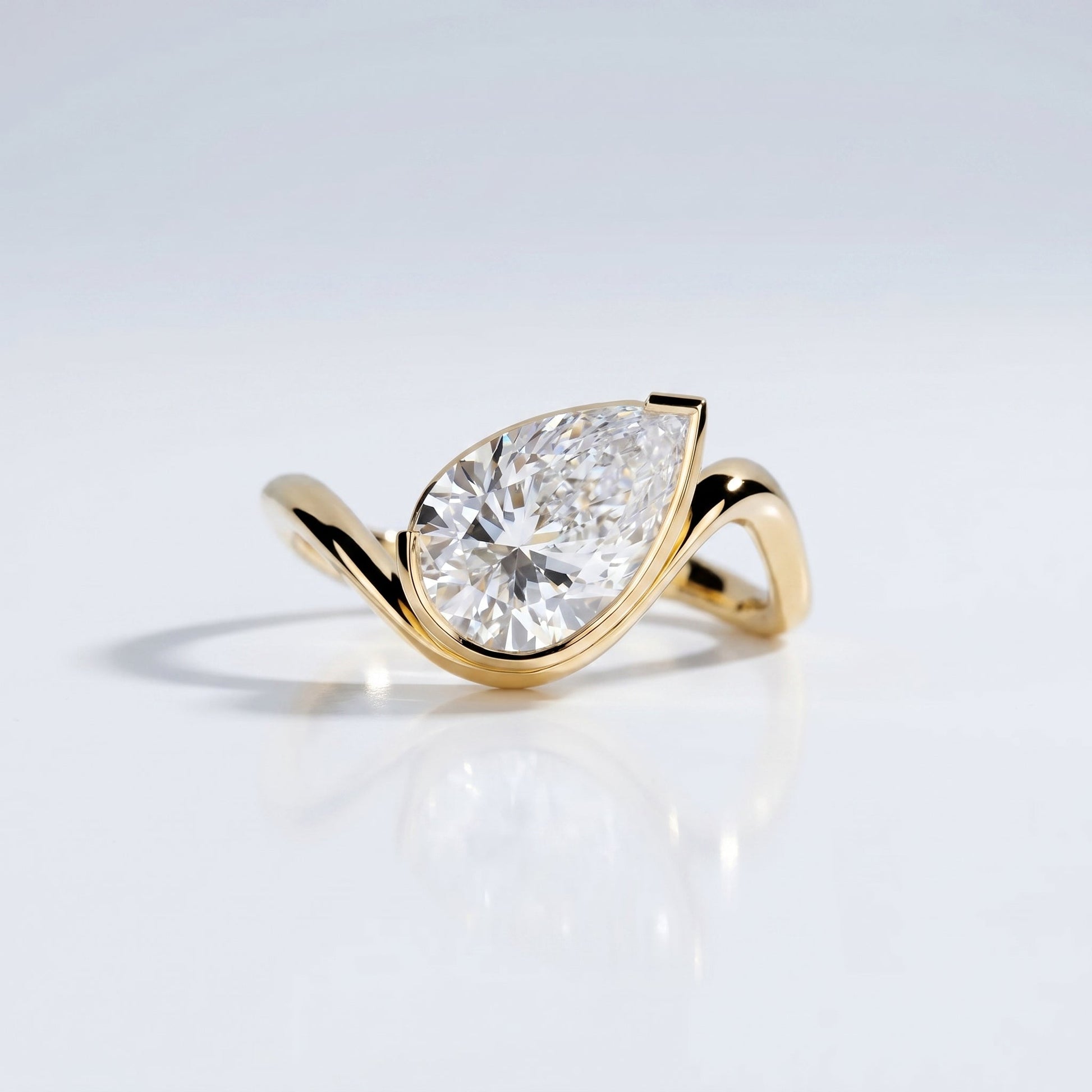 Marquise Swirl Solitaire Engagement Ring – 1 CT Lab Grown Diamond