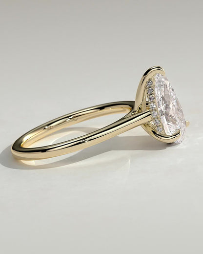 Round Halo, Pave & Split Shank Engagement Ring – 1.93 CT Lab Grown Diamond