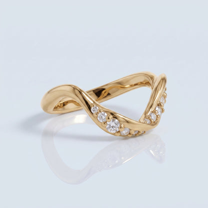 0.2 TCW Round Diamond Half Eternity DEF/VVS Lab Grown Wedding Band