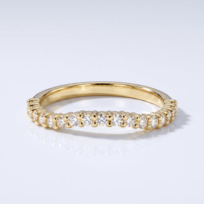 0.2 TCW Round Diamond Half Eternity DEF/VVS Lab Grown Wedding Band