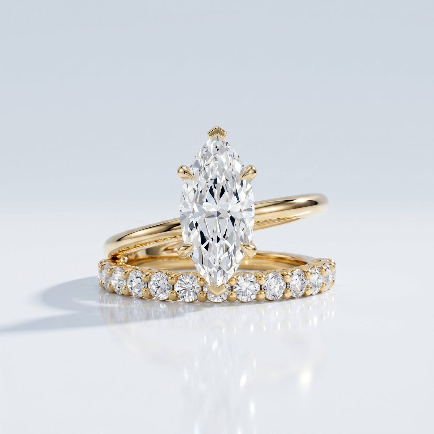 Marquise Swirl Solitaire Engagement Ring – 1 CT Lab Grown Diamond
