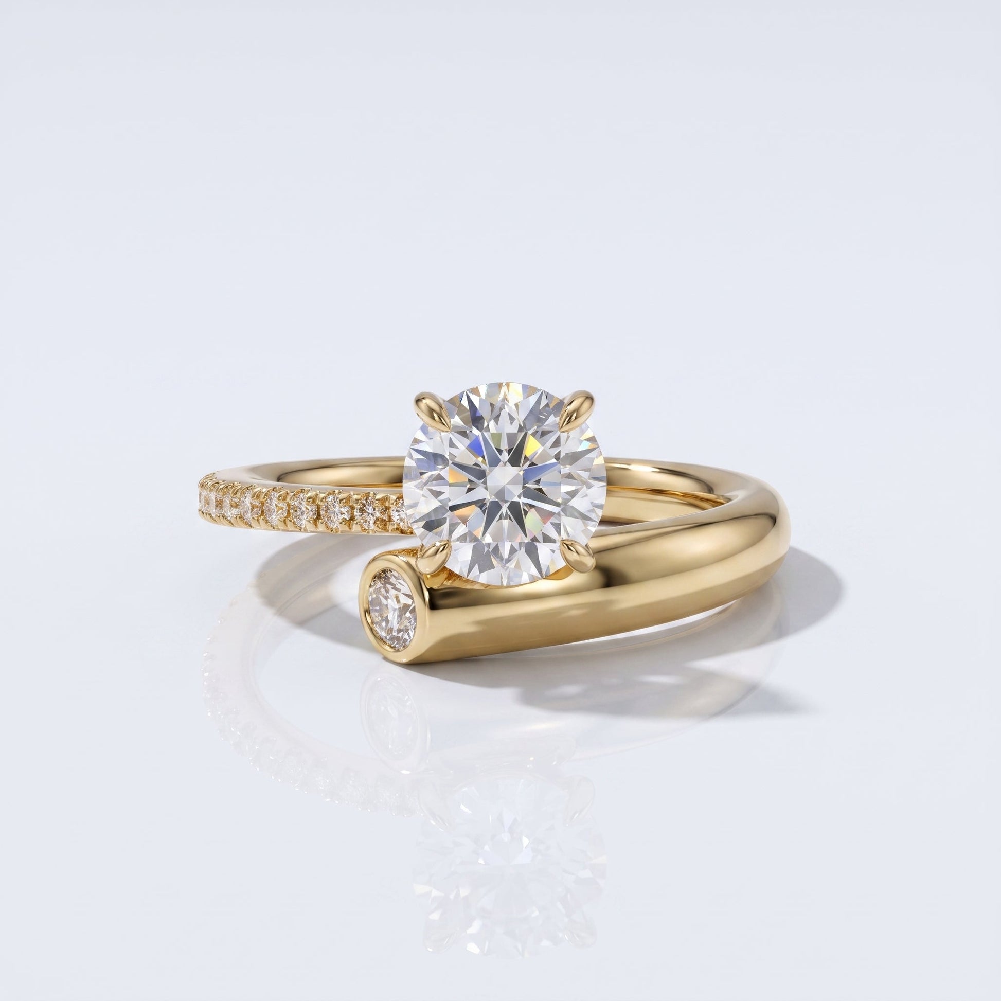 Marquise Swirl Solitaire Engagement Ring – 1 CT Lab Grown Diamond