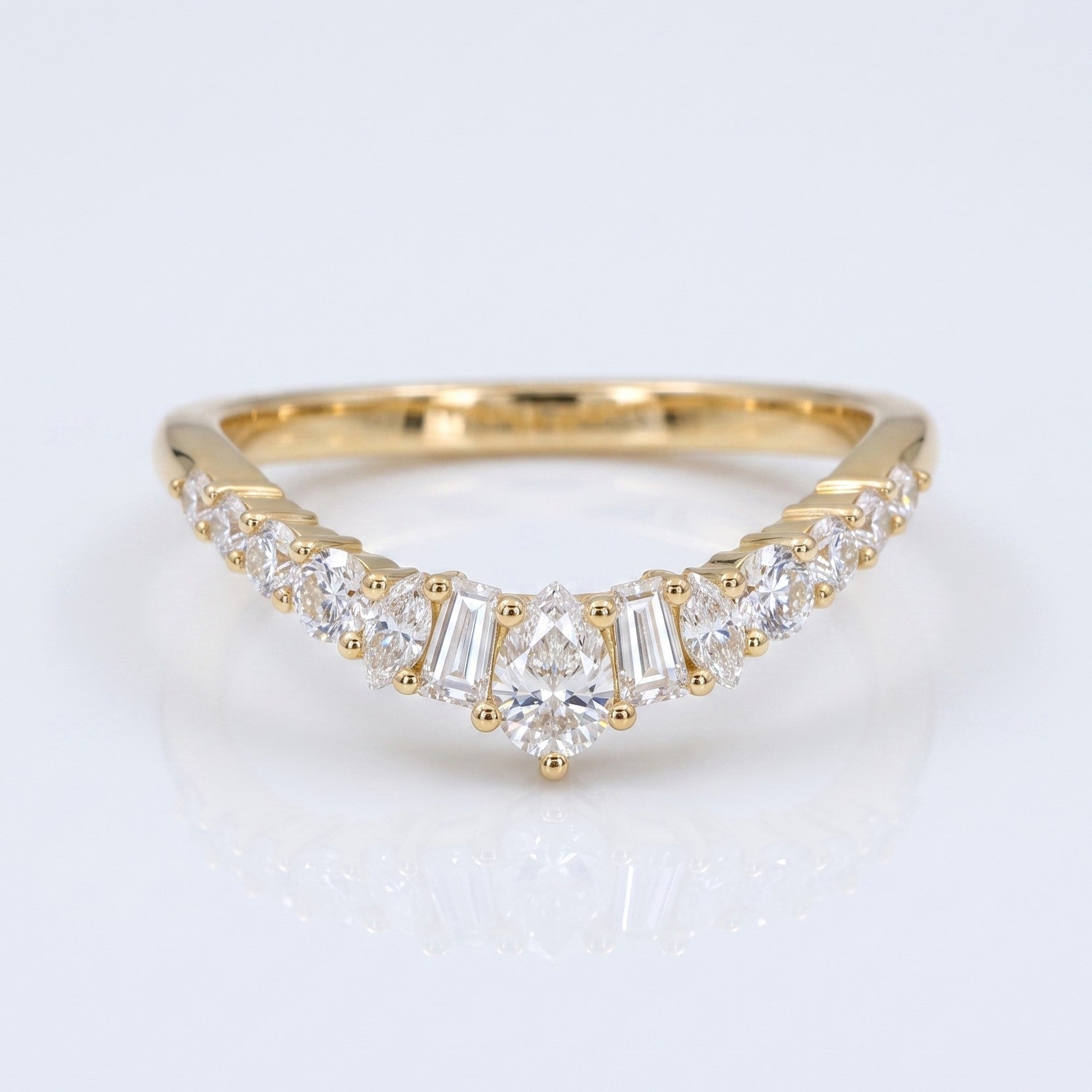0.2 TCW Round Diamond Half Eternity DEF/VVS Lab Grown Wedding Band