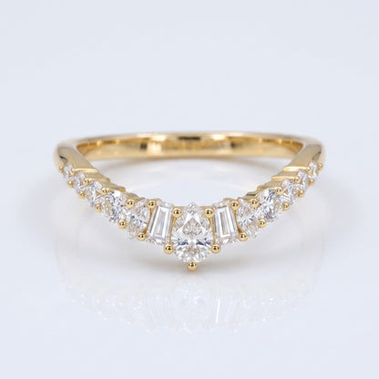 0.2 TCW Round Diamond Half Eternity DEF/VVS Lab Grown Wedding Band