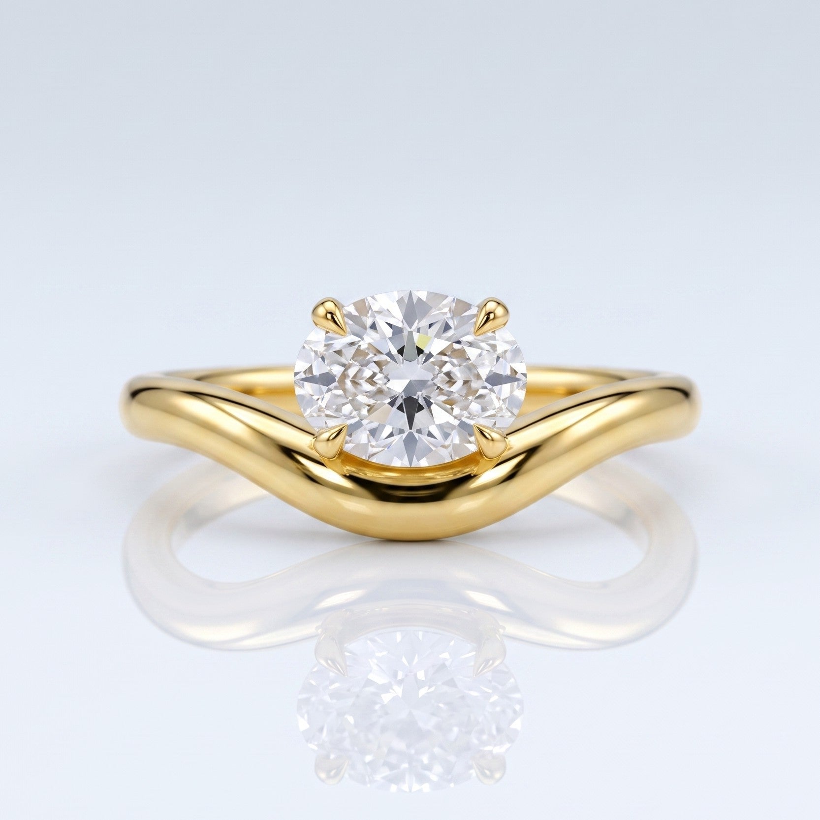 Marquise Swirl Solitaire Engagement Ring – 1 CT Lab Grown Diamond