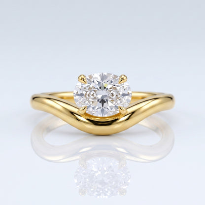 Marquise Swirl Solitaire Engagement Ring – 1 CT Lab Grown Diamond