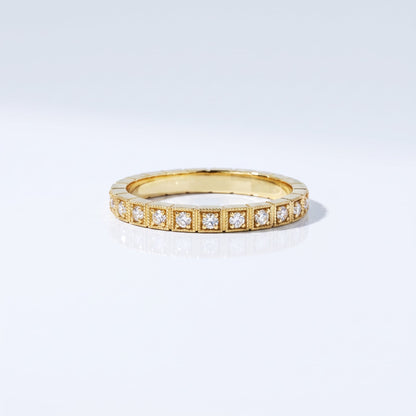 0.2 TCW Round Diamond Half Eternity DEF/VVS Lab Grown Wedding Band