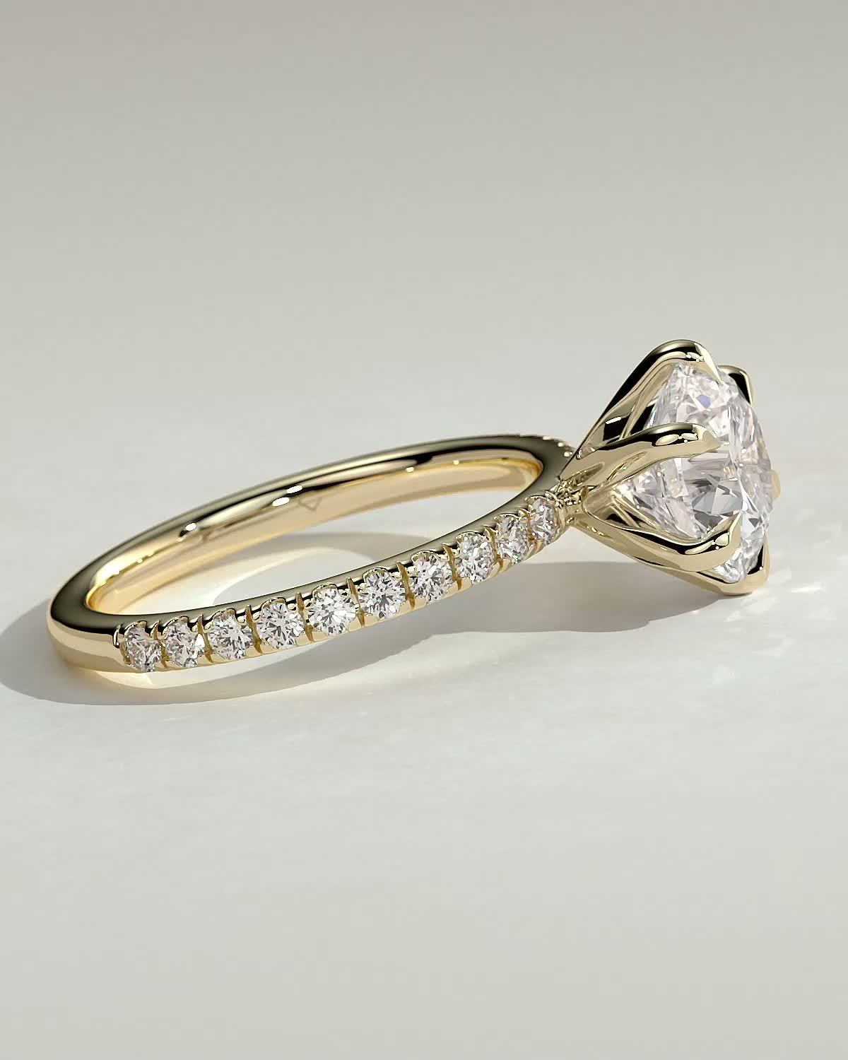 Round Halo, Pave & Split Shank Engagement Ring – 1.93 CT Lab Grown Diamond