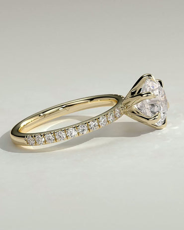 Round Halo, Pave & Split Shank Engagement Ring – 1.93 CT Lab Grown Diamond