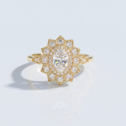 Marquise Swirl Solitaire Engagement Ring – 1 CT Lab Grown Diamond