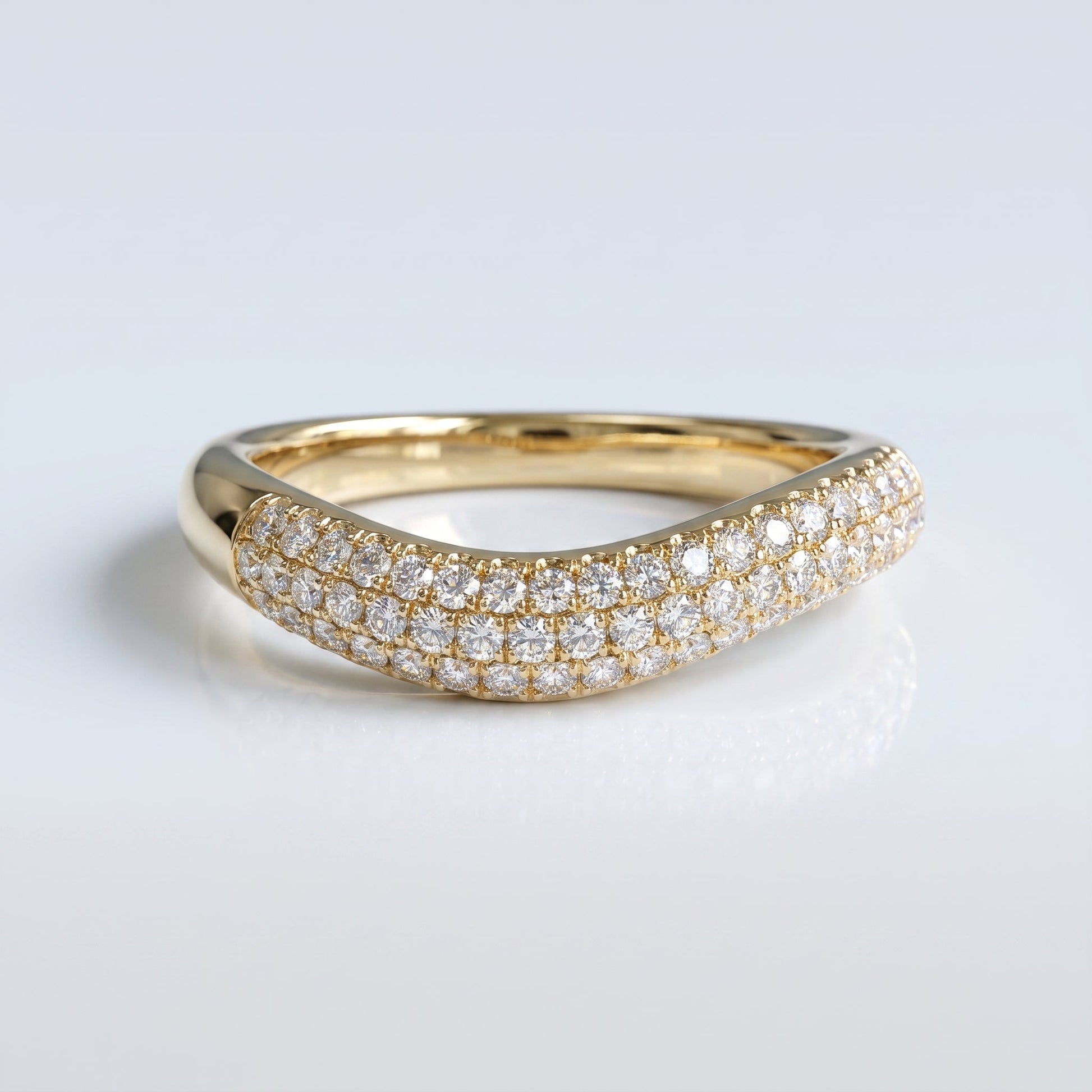 0.2 TCW Round Diamond Half Eternity DEF/VVS Lab Grown Wedding Band