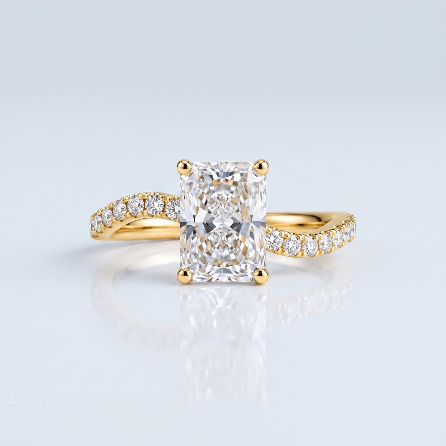 Marquise Swirl Solitaire Engagement Ring – 1 CT Lab Grown Diamond