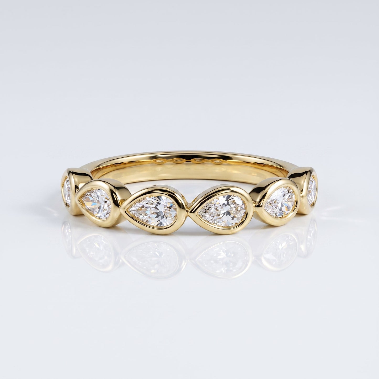 0.2 TCW Round Diamond Half Eternity DEF/VVS Lab Grown Wedding Band
