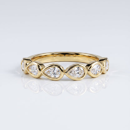 0.2 TCW Round Diamond Half Eternity DEF/VVS Lab Grown Wedding Band