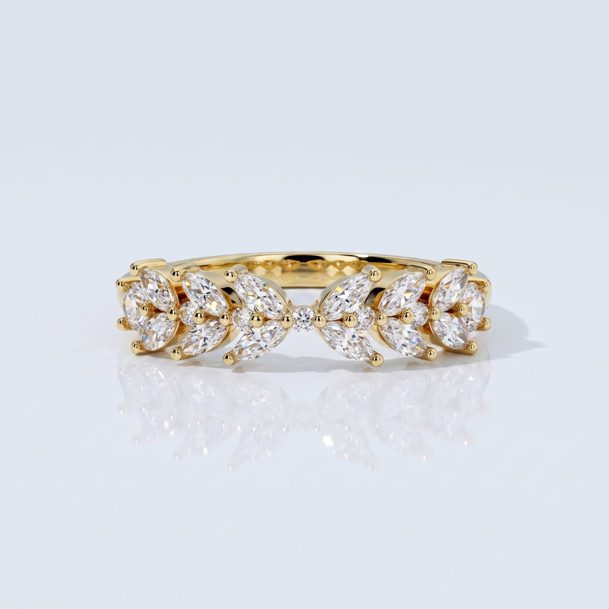 0.2 TCW Round Diamond Half Eternity DEF/VVS Lab Grown Wedding Band