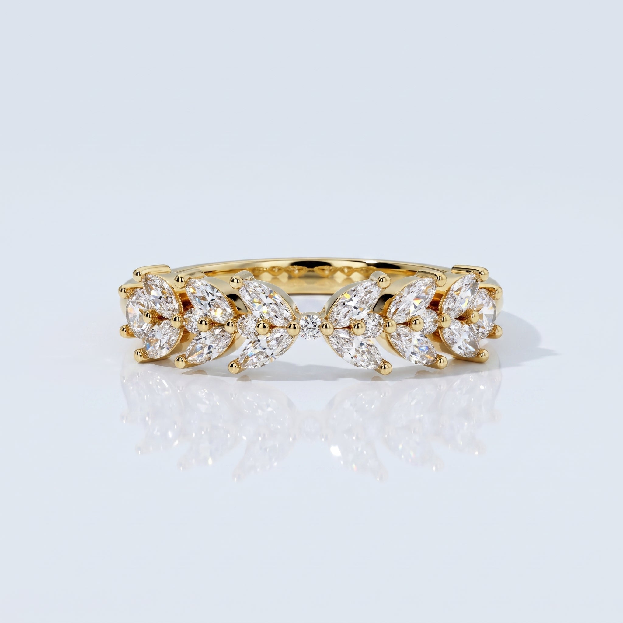 0.2 TCW Round Diamond Half Eternity DEF/VVS Lab Grown Wedding Band