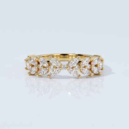 0.2 TCW Round Diamond Half Eternity DEF/VVS Lab Grown Wedding Band