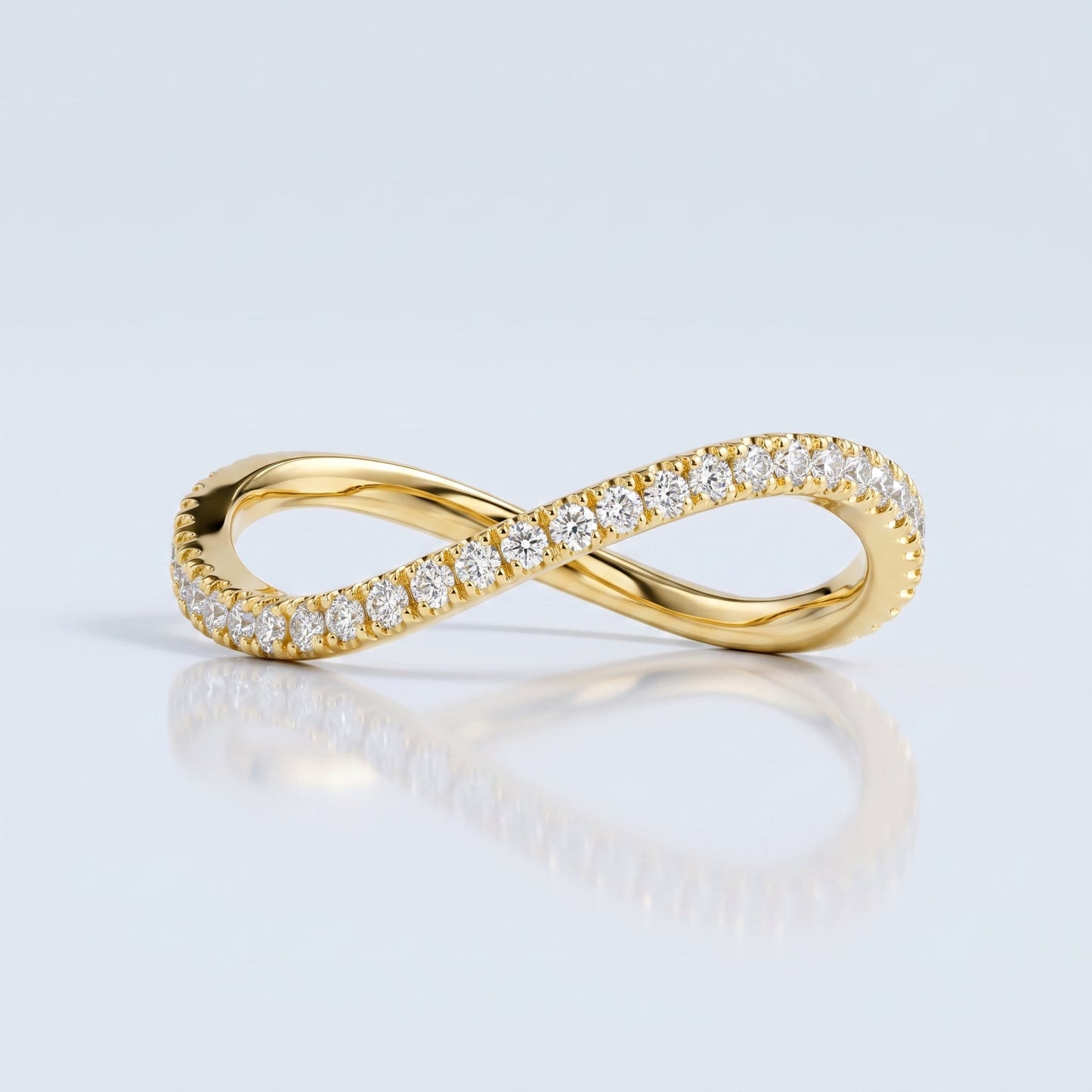 0.2 TCW Round Diamond Half Eternity DEF/VVS Lab Grown Wedding Band