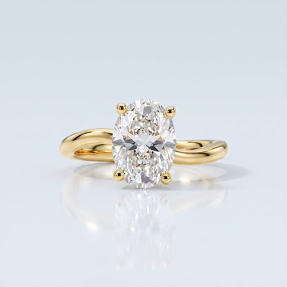 Marquise Swirl Solitaire Engagement Ring – 1 CT Lab Grown Diamond
