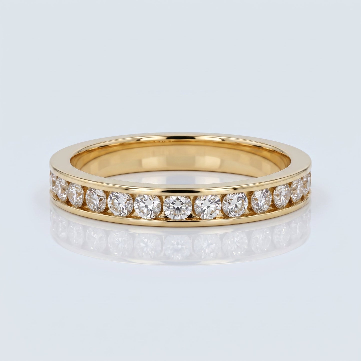 0.2 TCW Round Diamond Half Eternity DEF/VVS Lab Grown Wedding Band