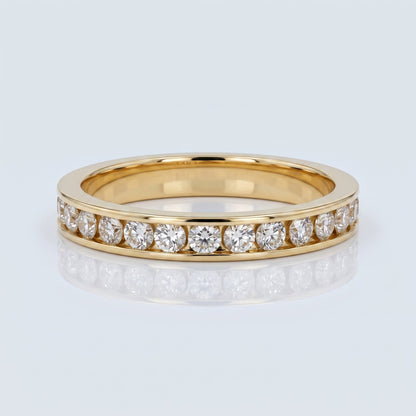 0.2 TCW Round Diamond Half Eternity DEF/VVS Lab Grown Wedding Band