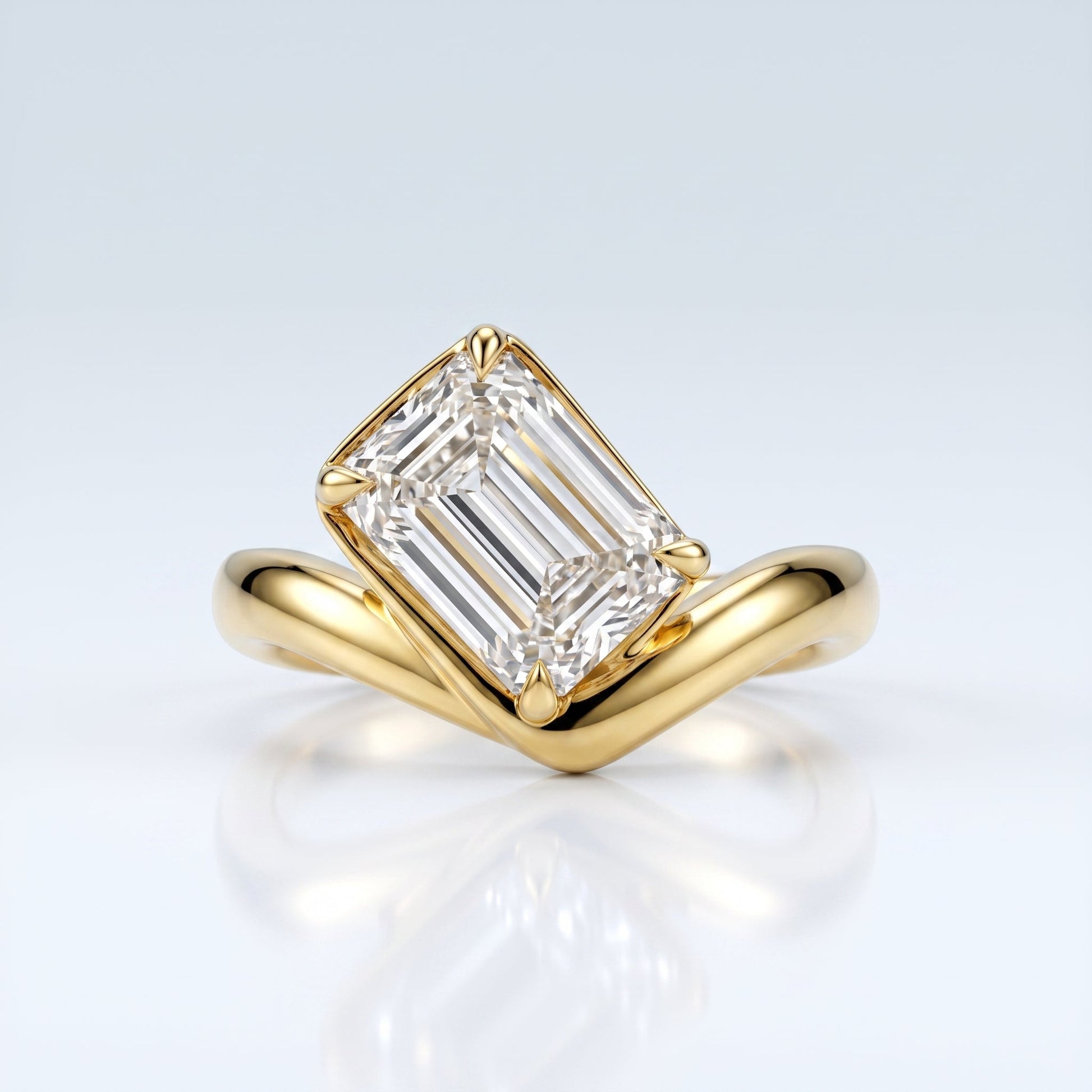 Marquise Swirl Solitaire Engagement Ring – 1 CT Lab Grown Diamond