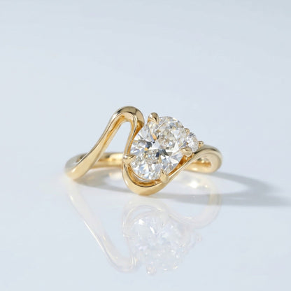 Marquise Swirl Solitaire Engagement Ring – 1 CT Lab Grown Diamond