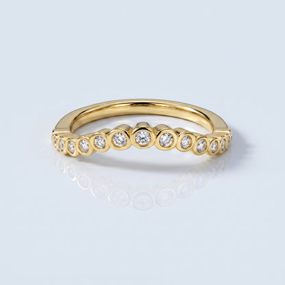 0.2 TCW Round Diamond Half Eternity DEF/VVS Lab Grown Wedding Band