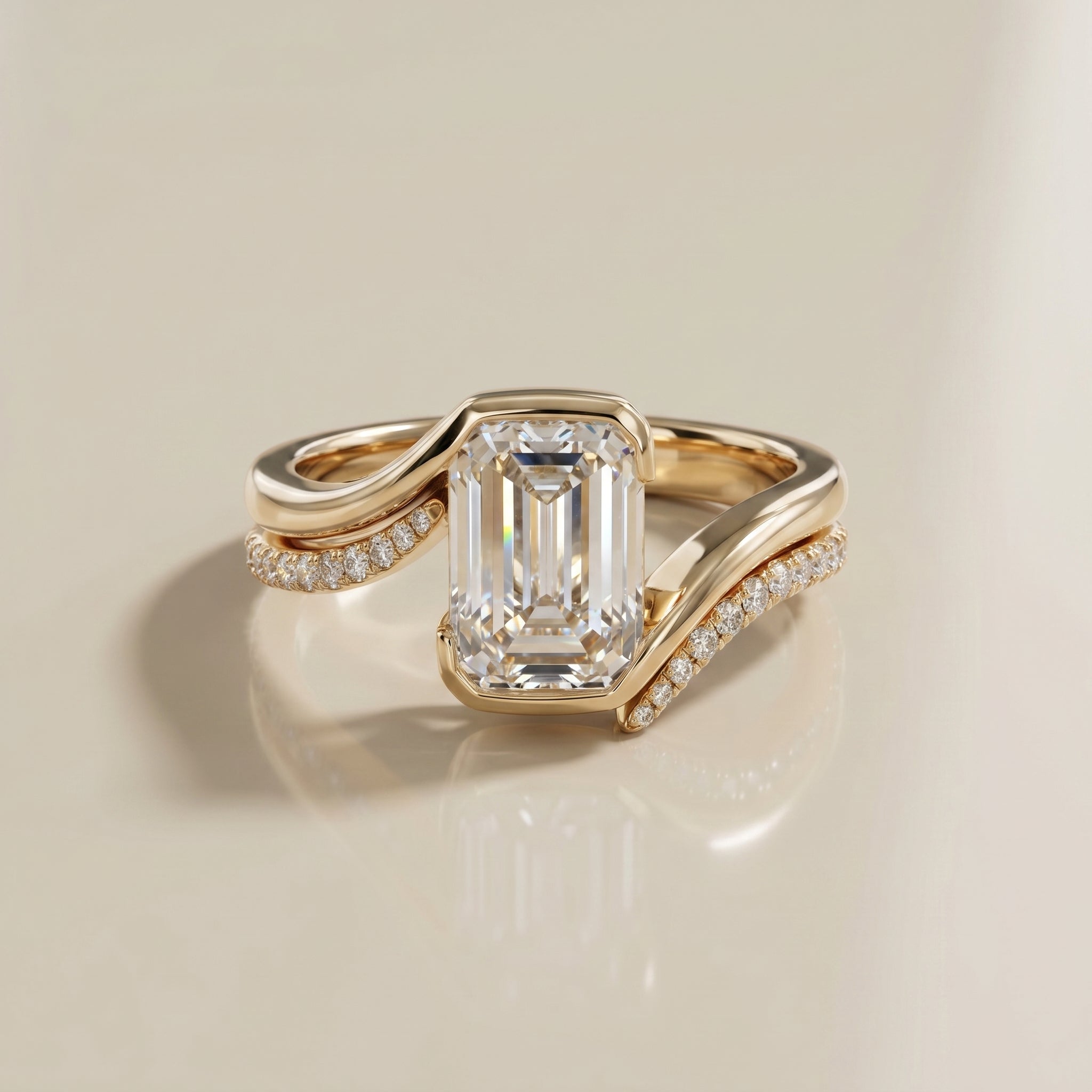 1.0 CT Round Solitaire Moissanite Diamond Bridal Ring Set