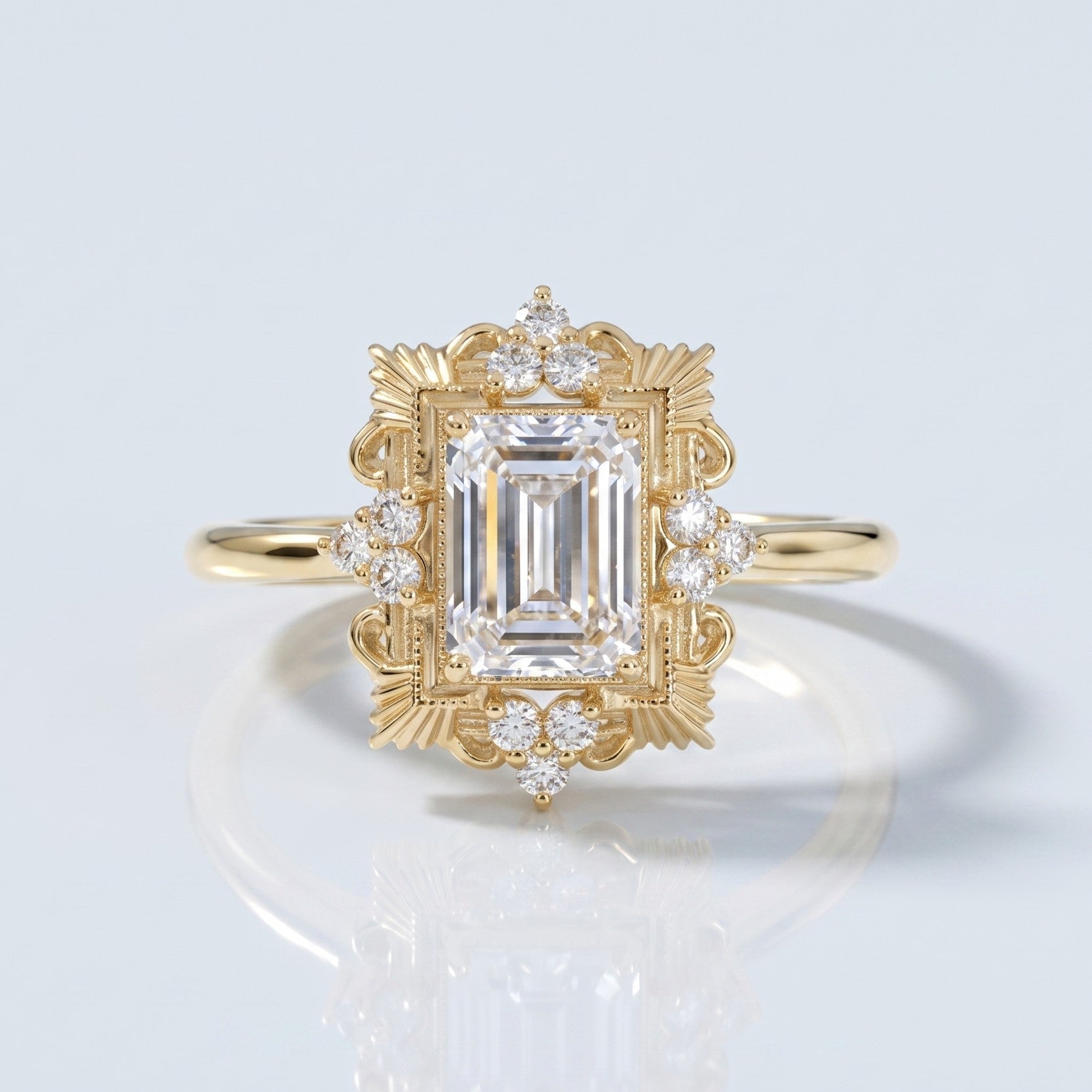 Marquise Swirl Solitaire Engagement Ring – 1 CT Lab Grown Diamond