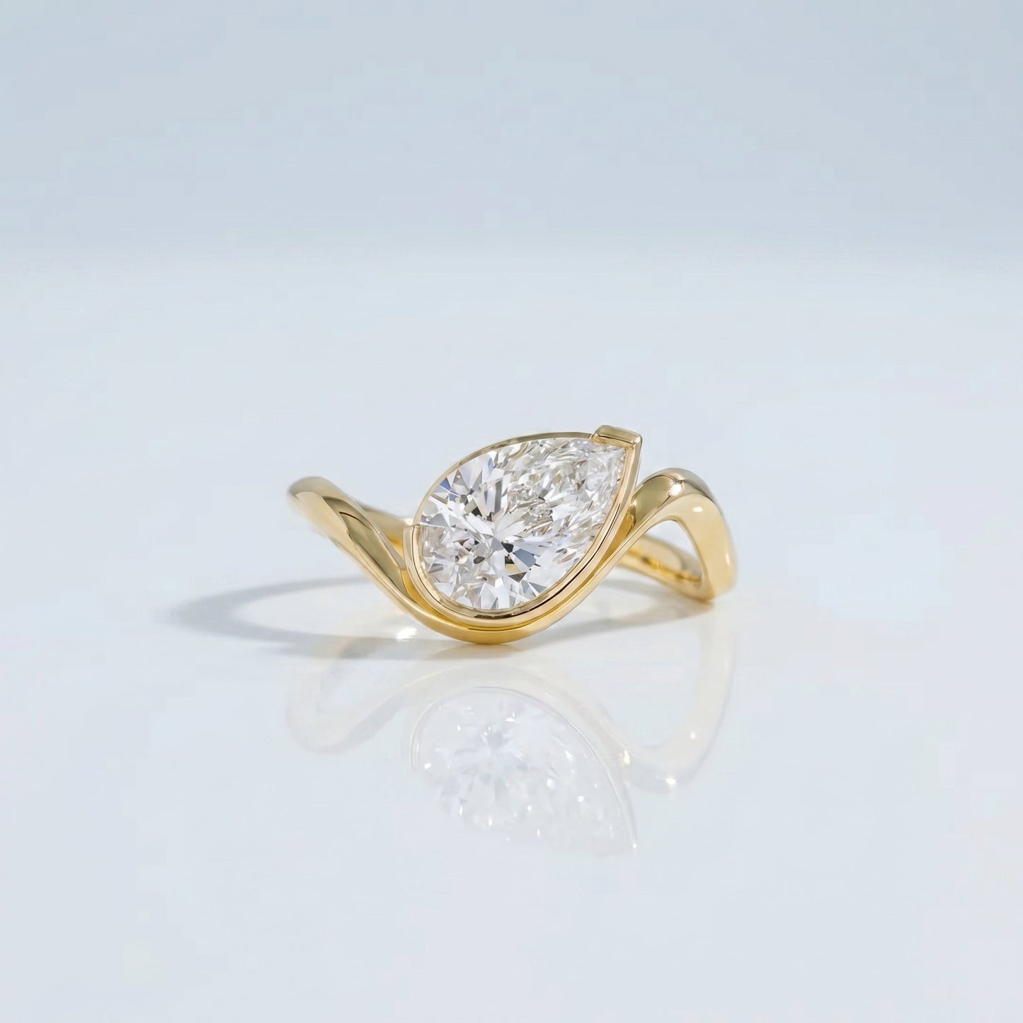 Marquise Swirl Solitaire Engagement Ring – 1 CT Lab Grown Diamond