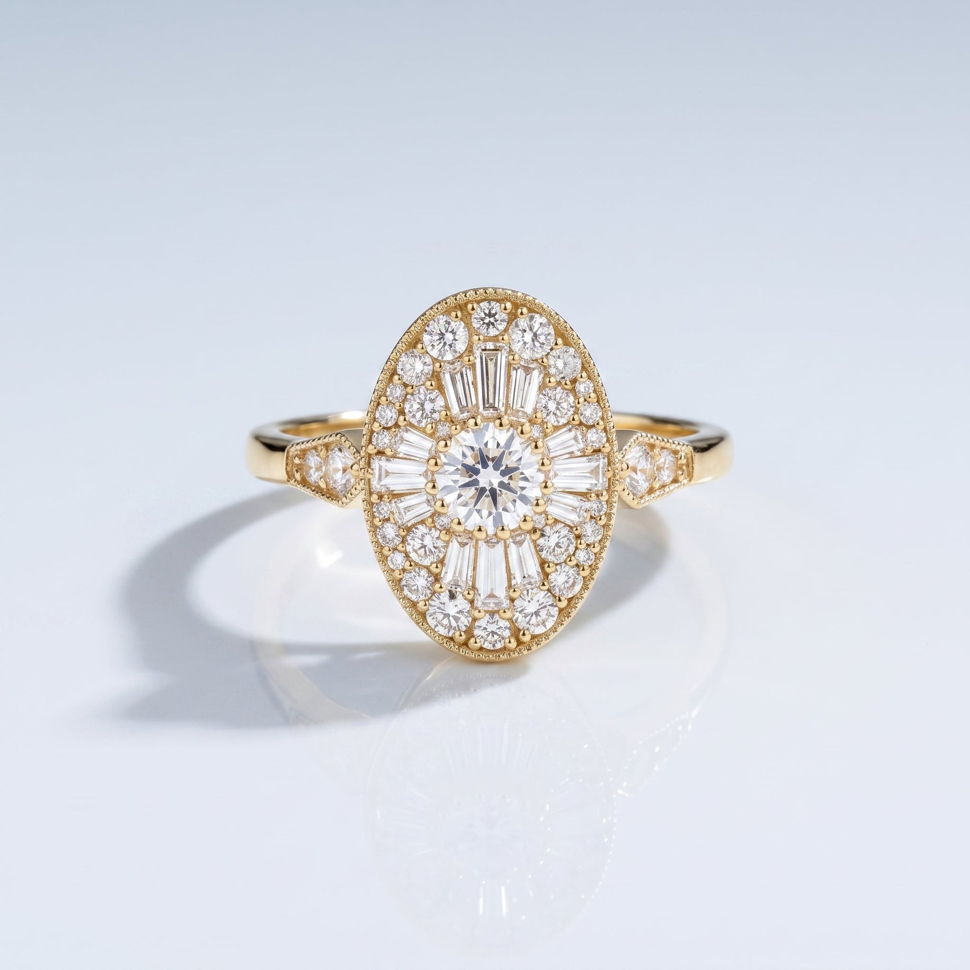 Marquise Swirl Solitaire Engagement Ring – 1 CT Lab Grown Diamond