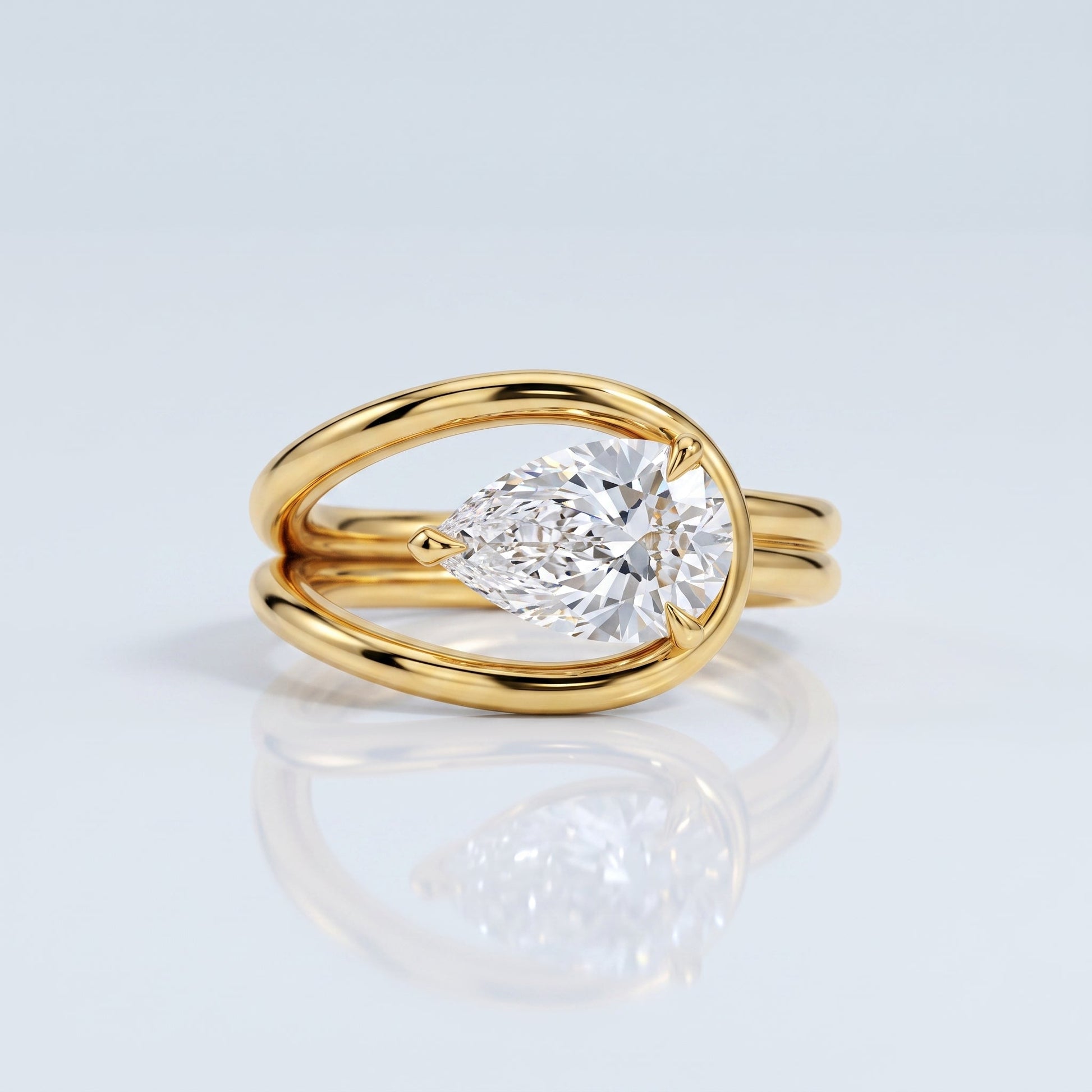 Marquise Swirl Solitaire Engagement Ring – 1 CT Lab Grown Diamond