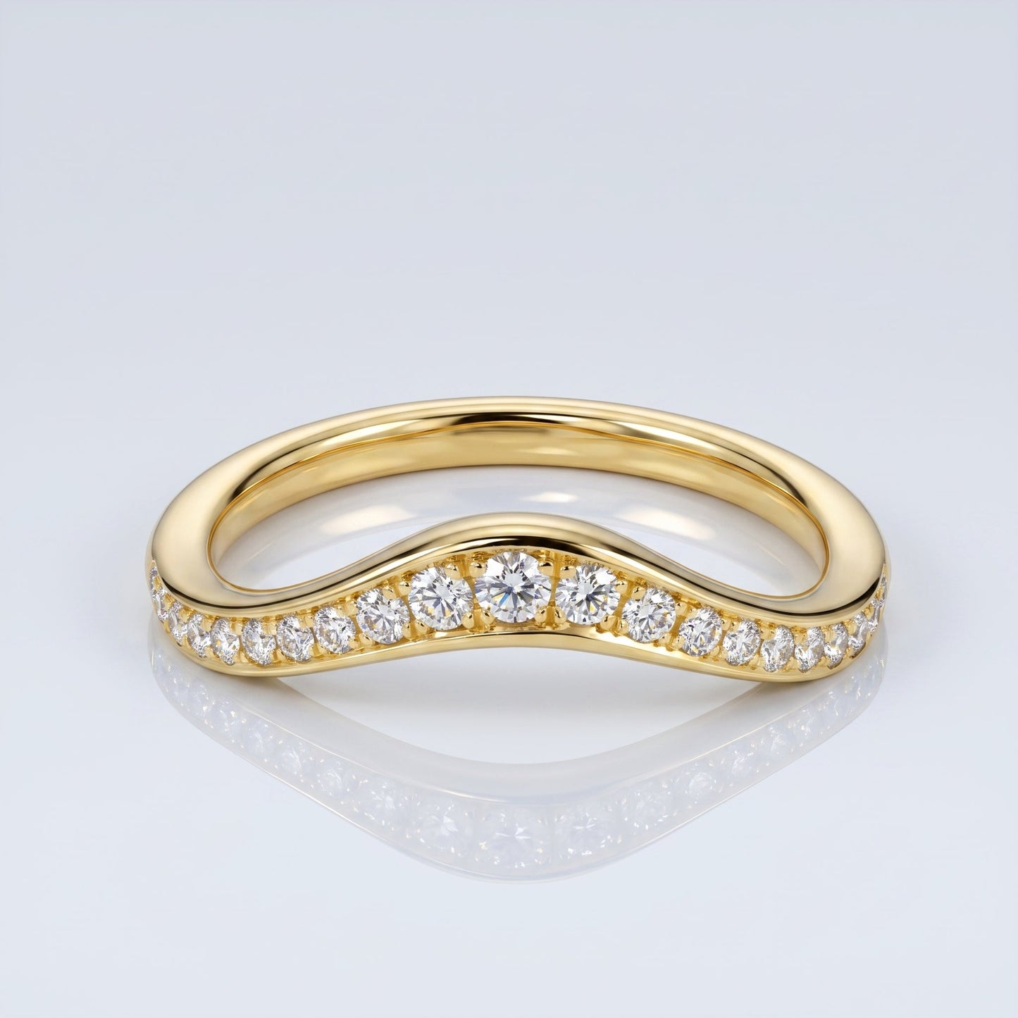 0.2 TCW Round Diamond Half Eternity DEF/VVS Lab Grown Wedding Band