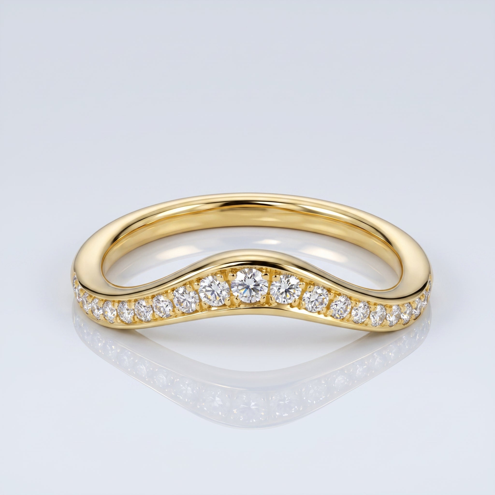 0.2 TCW Round Diamond Half Eternity DEF/VVS Lab Grown Wedding Band
