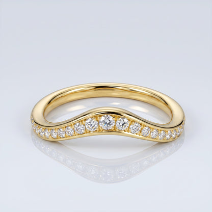 0.2 TCW Round Diamond Half Eternity DEF/VVS Lab Grown Wedding Band