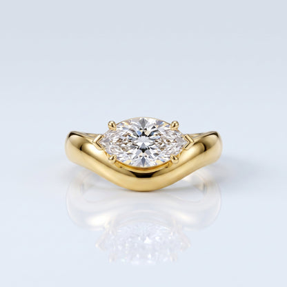 Marquise Swirl Solitaire Engagement Ring – 1 CT Lab Grown Diamond