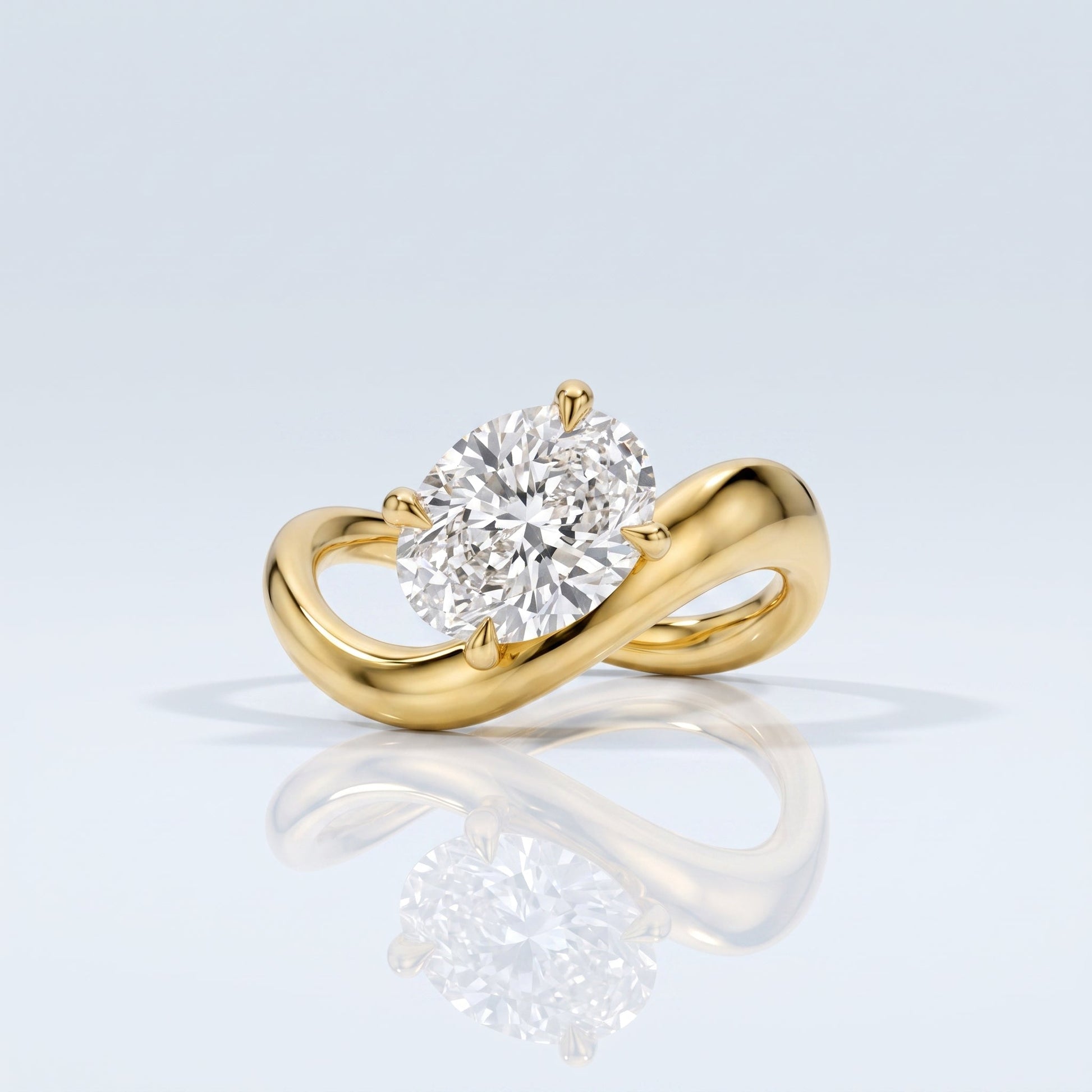 Marquise Swirl Solitaire Engagement Ring – 1 CT Lab Grown Diamond