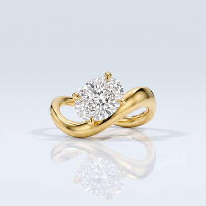 Marquise Swirl Solitaire Engagement Ring – 1 CT Lab Grown Diamond