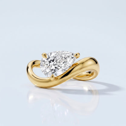 Marquise Swirl Solitaire Engagement Ring – 1 CT Lab Grown Diamond