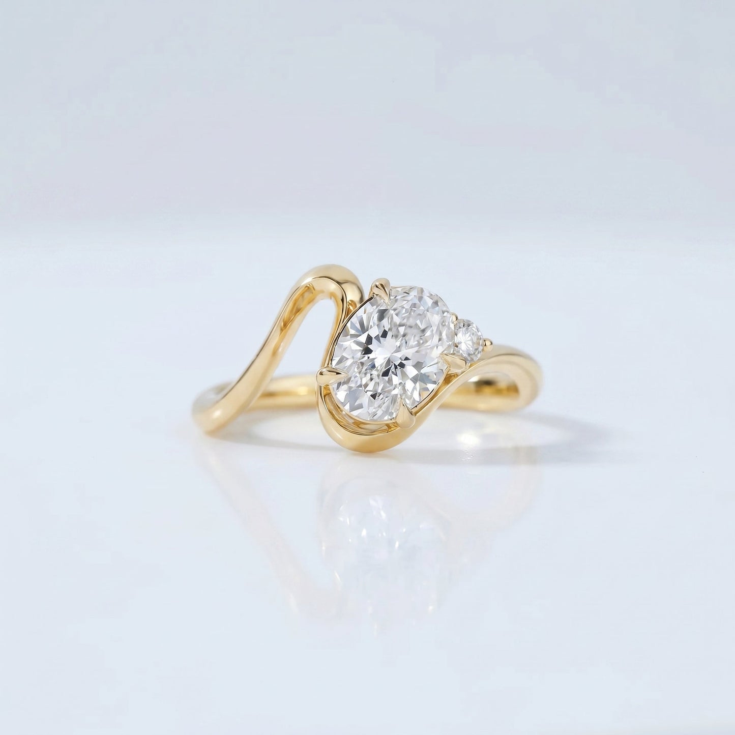 Marquise Swirl Solitaire Engagement Ring – 1 CT Lab Grown Diamond