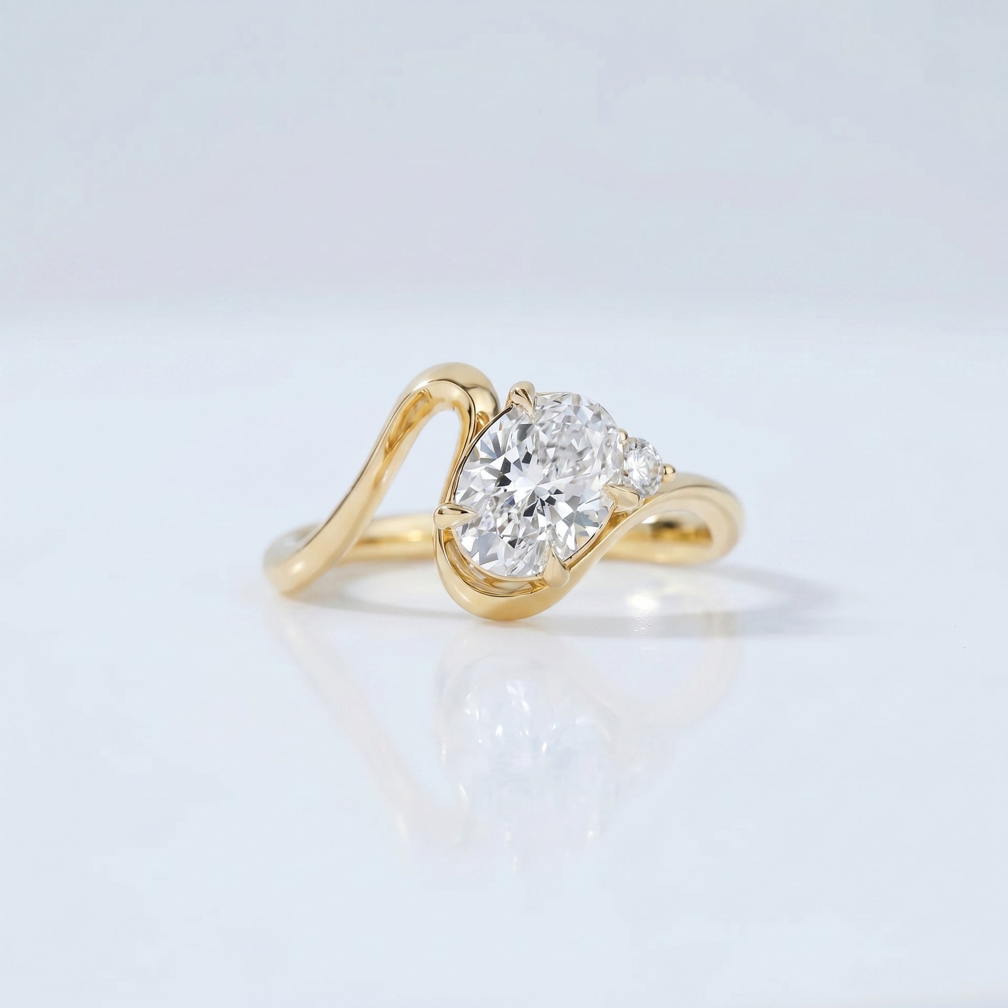 Marquise Swirl Solitaire Engagement Ring – 1 CT Lab Grown Diamond