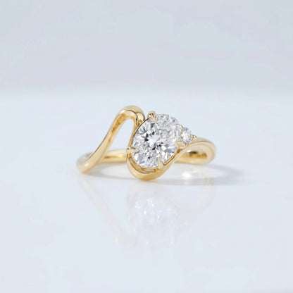 Marquise Swirl Solitaire Engagement Ring – 1 CT Lab Grown Diamond