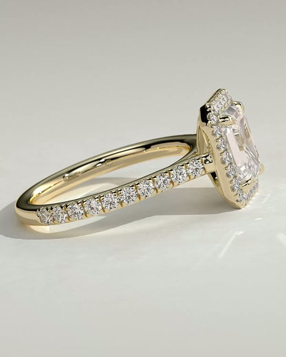 Round Halo, Pave & Split Shank Engagement Ring – 1.93 CT Lab Grown Diamond