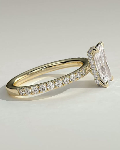 Round Halo, Pave & Split Shank Engagement Ring – 1.93 CT Lab Grown Diamond