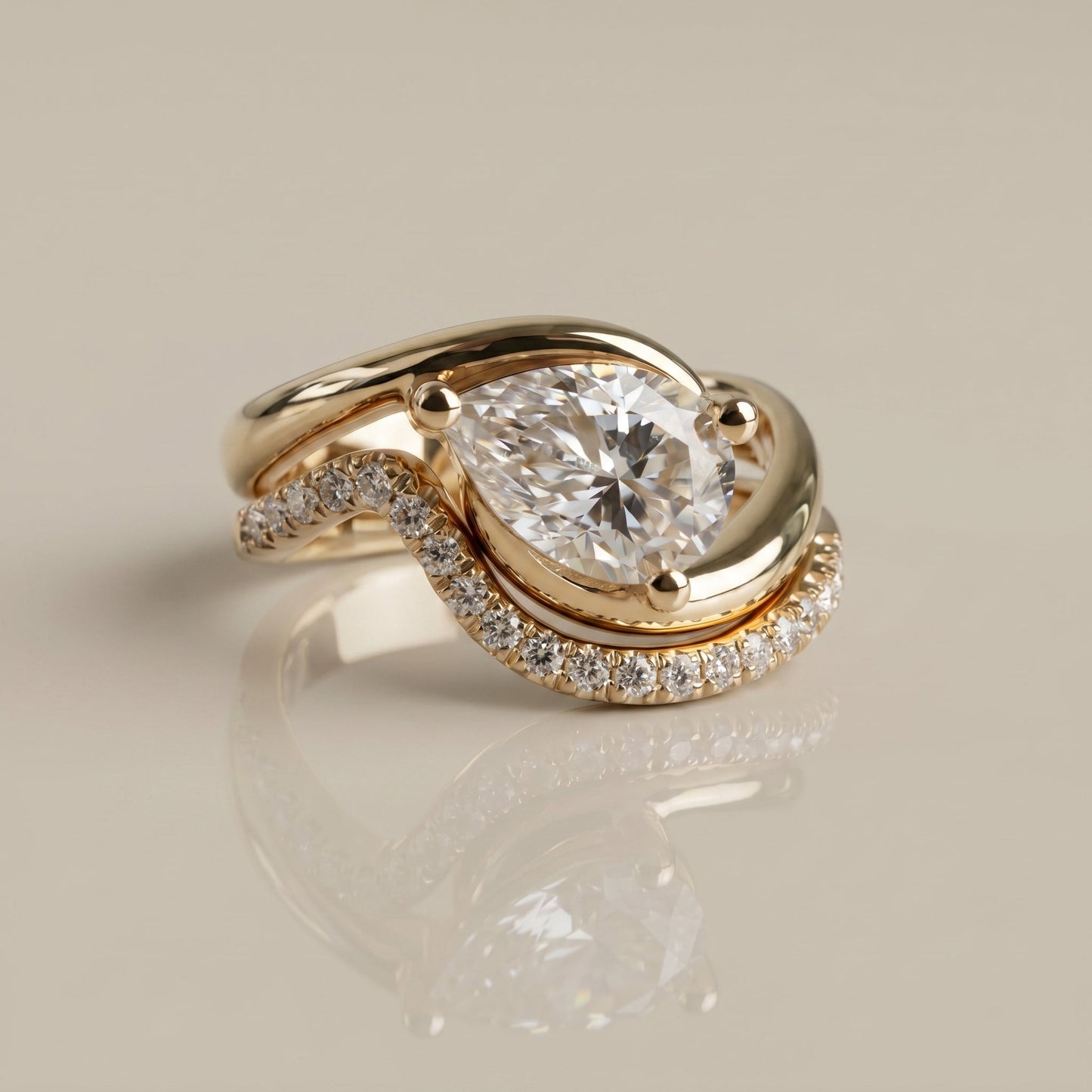 1.0 CT Round Solitaire Moissanite Diamond Bridal Ring Set
