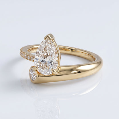 Marquise Swirl Solitaire Engagement Ring – 1 CT Lab Grown Diamond